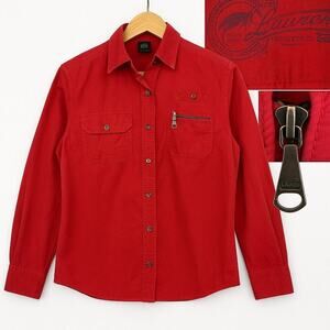 Vintage Ralph Lauren Dry Goods Co Red Fly Fishing Shirt Made in Hong Kong Sz S